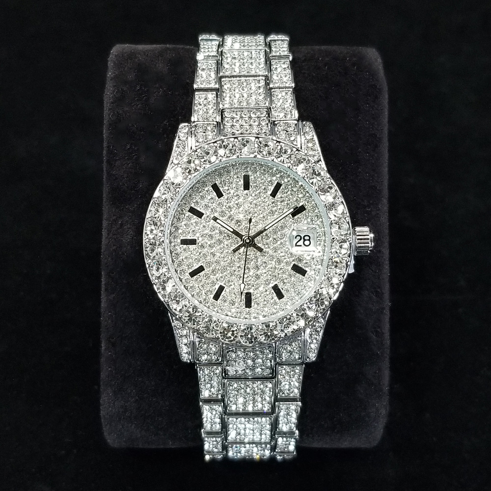 Luxury Ceramic Watch - Elegant Diamond Watches Female Fashion Silver