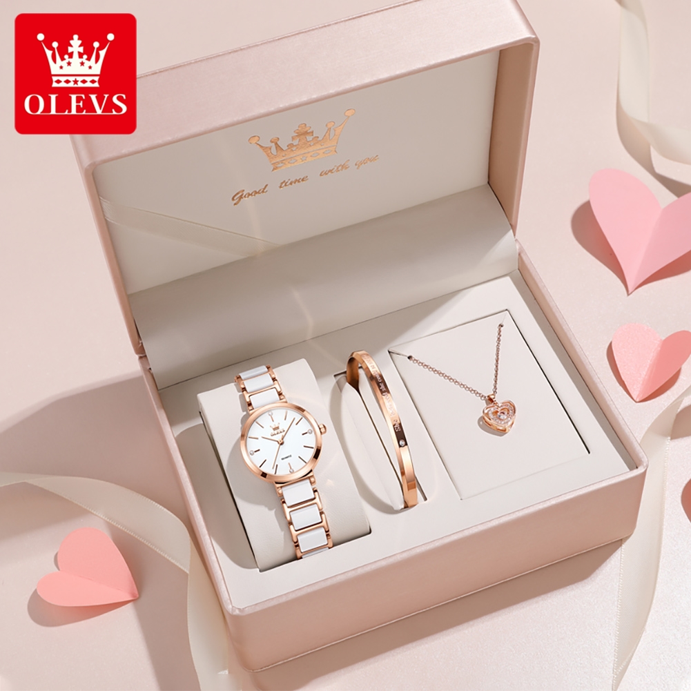 Luxury Ceramic Watch - OLEVS Women Watch 5877 Luxury Elegant