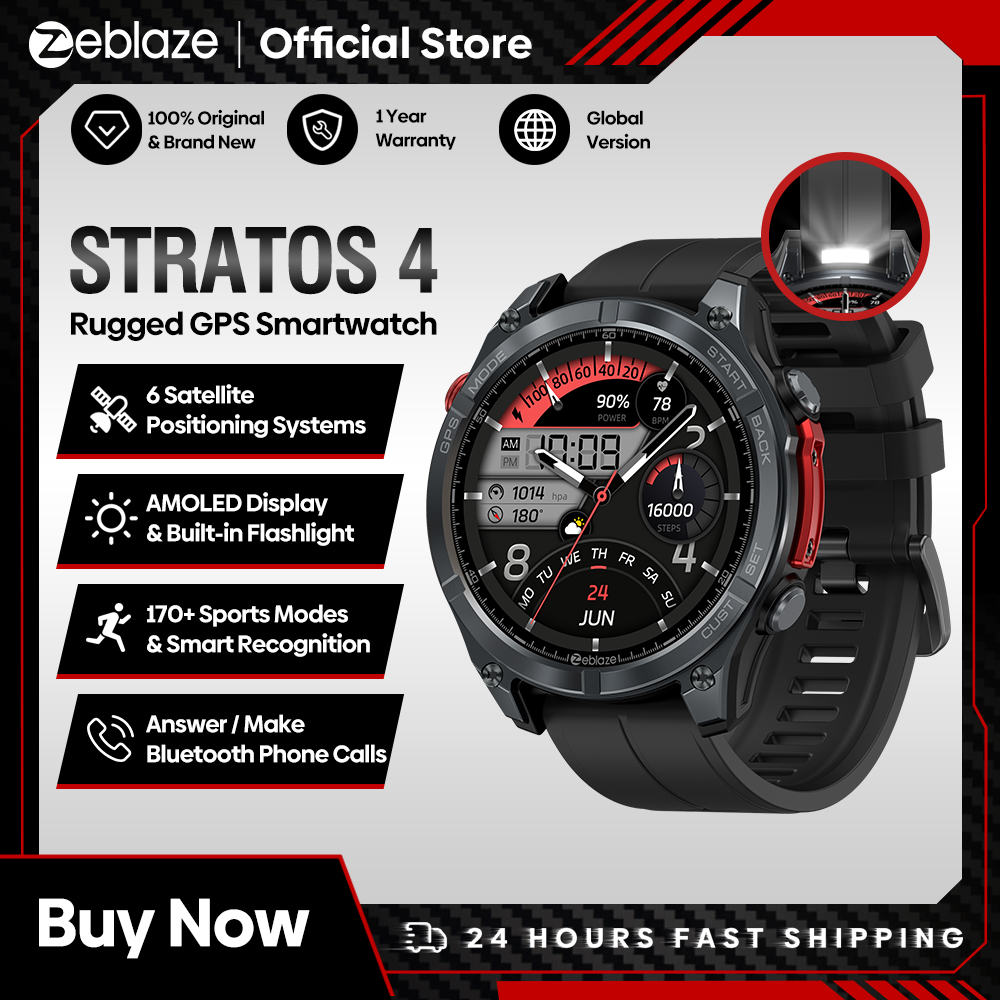 Heart Rate Gps Watch - NEW Zeblaze Stratos 4 GPS Smart
