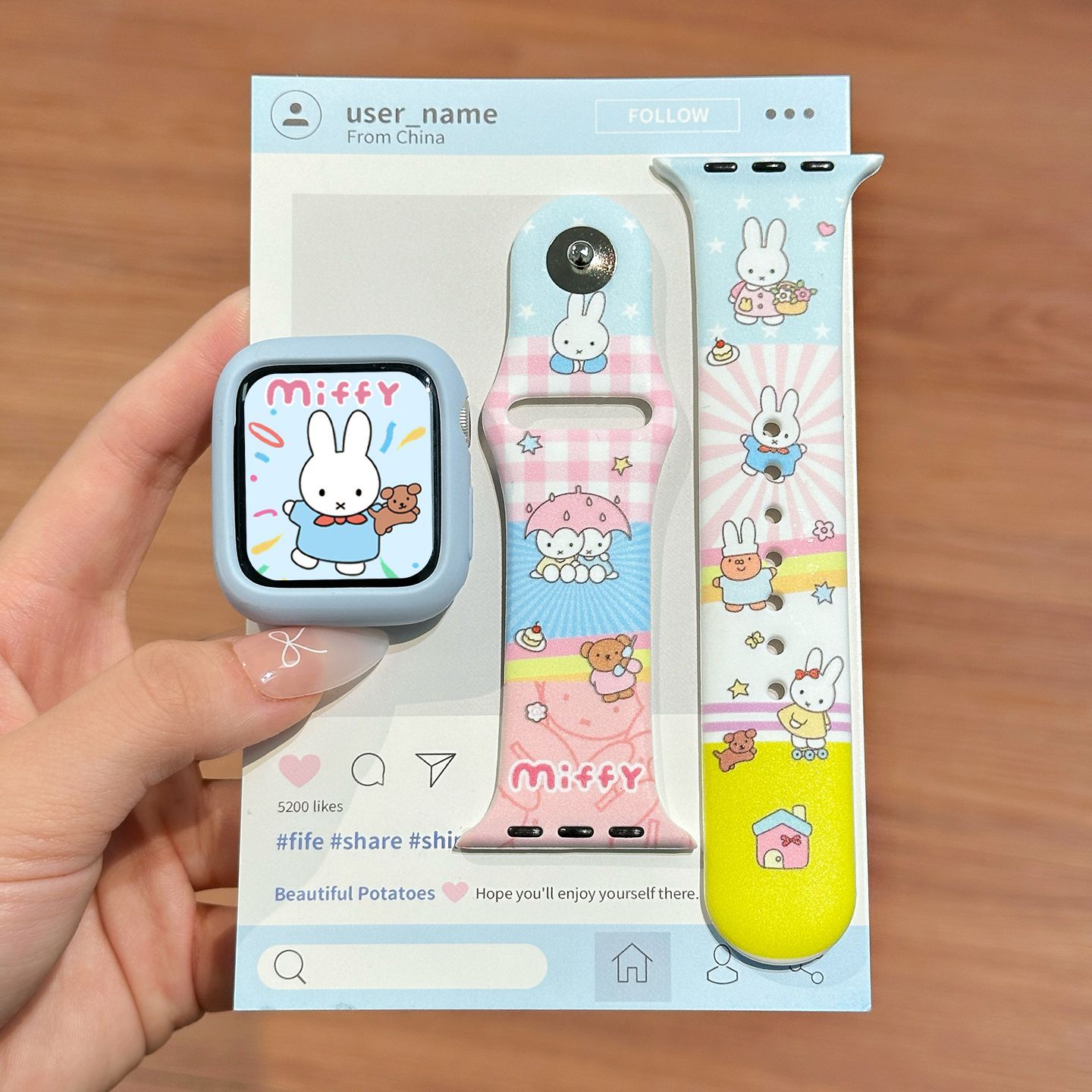 Apple Watch Band - Dopamine Color Miffy Silicone Watch Band