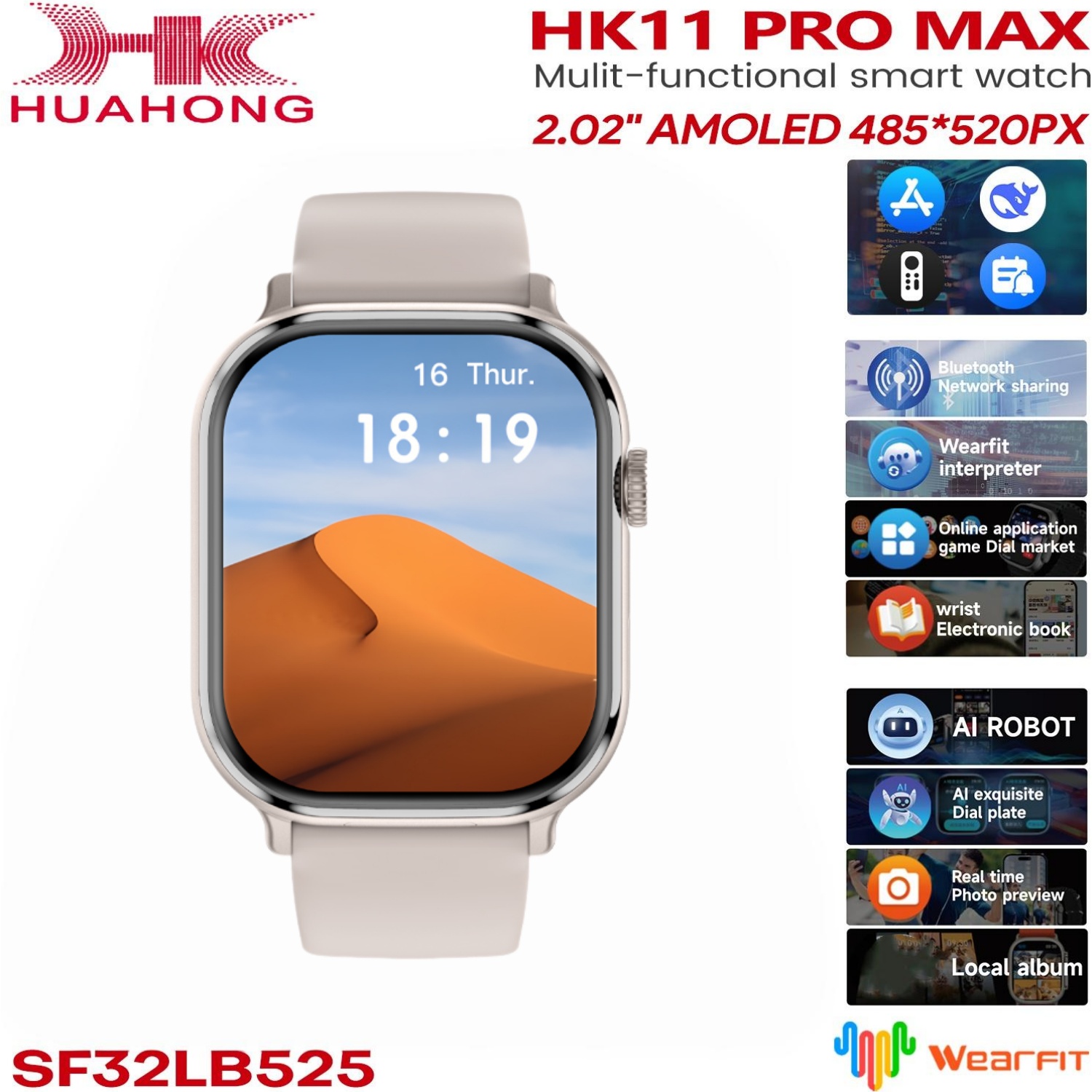 Heart Rate Gps Watch - Original HK11 Pro MAX SmartWatch AMOLED
