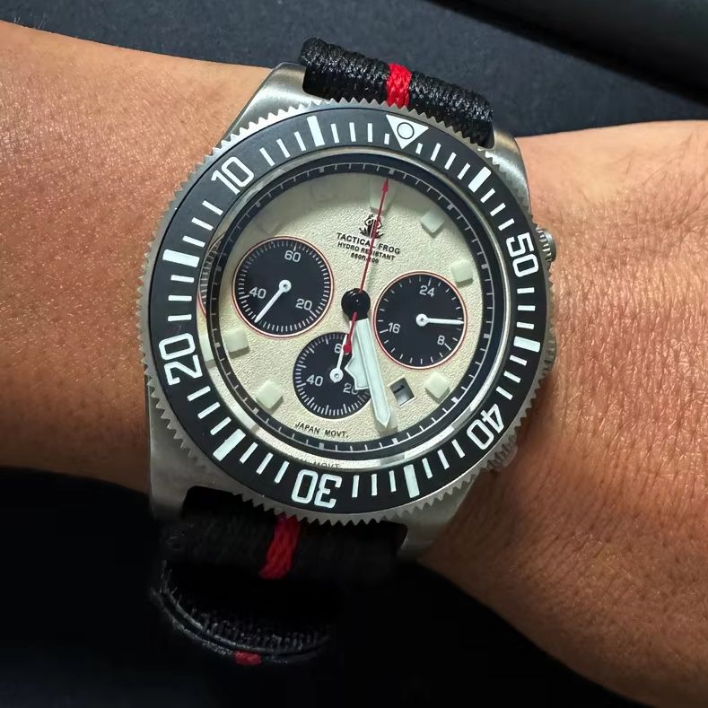 Solar Powered Watch - Tactical Frog Men Chronograph Watch 44.3mm