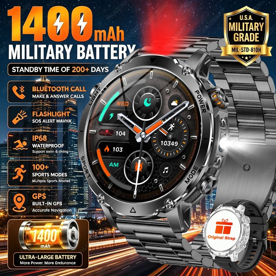 Brand+1400mAh Big Battery Smar - Smartwatch Watches Brands For Men recension och pris