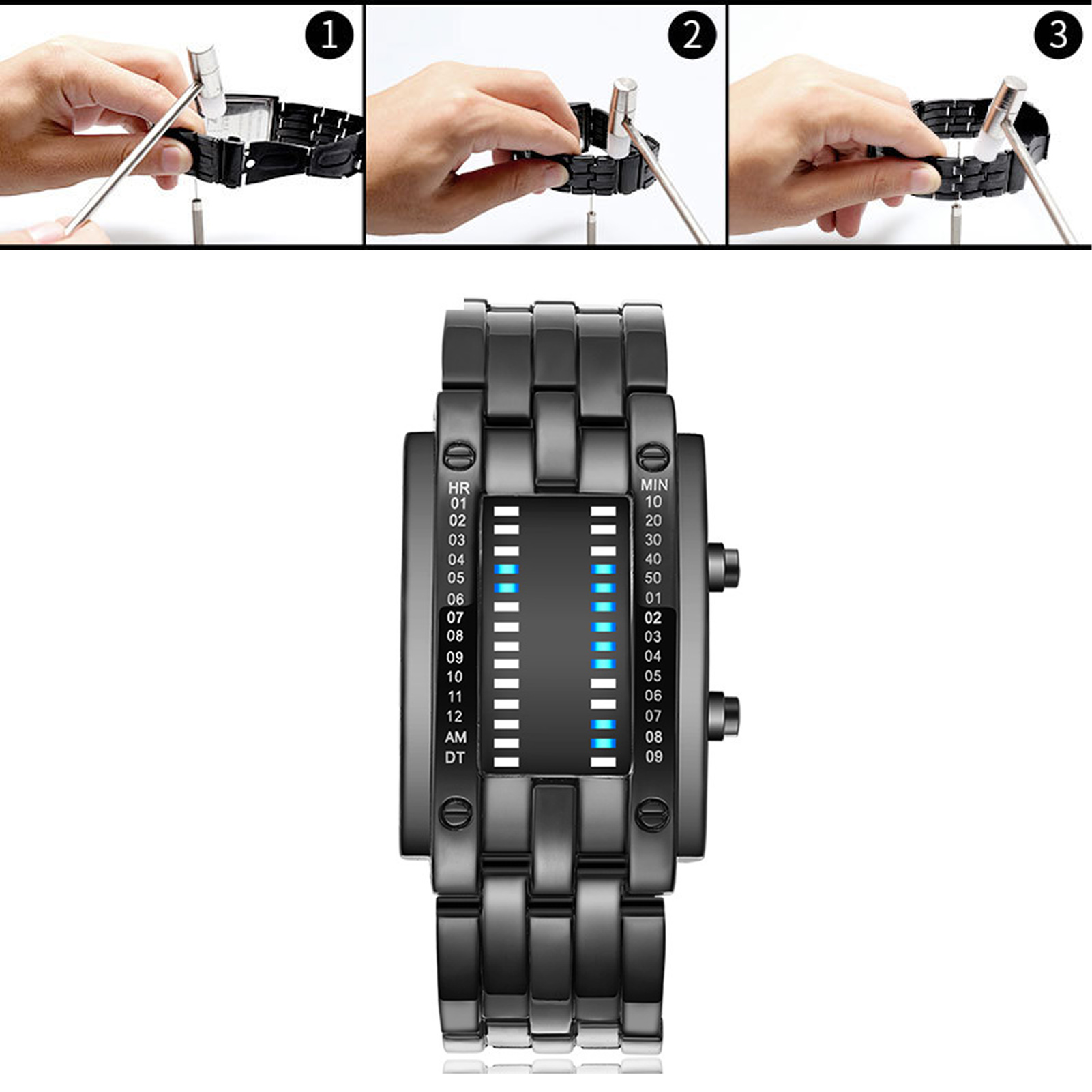 Premium Binary Matrix Blue LED - Smartwatch Premium Watches For Women recension och pris