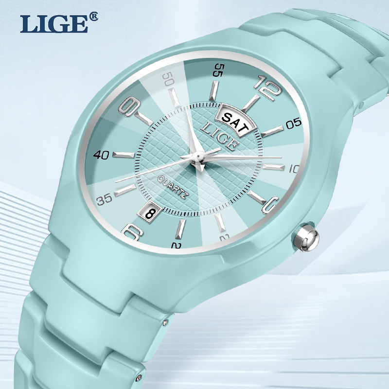 LIGE Elegant Woman Watch Fashi - Luxury Ceramic Watch recension och pris