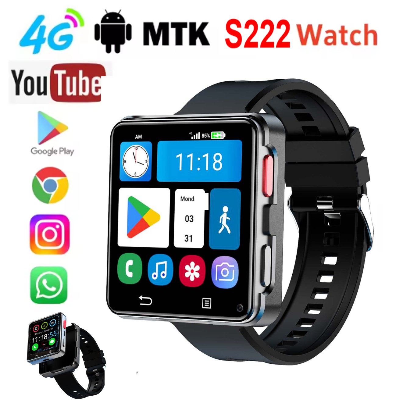 S222 Smart Watch 4G SI-M Card  - Watch Smart Smartwatch recension och pris