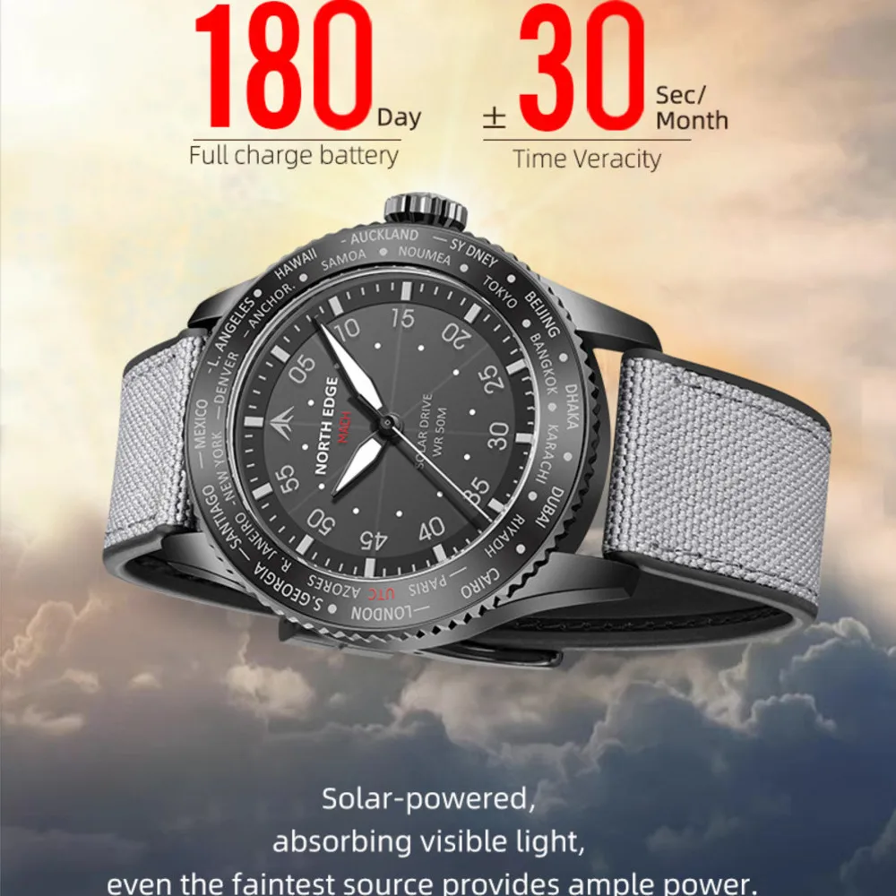 NORTH EDGE MACH Solar Power Pi - Solar Powered Watch recension och pris