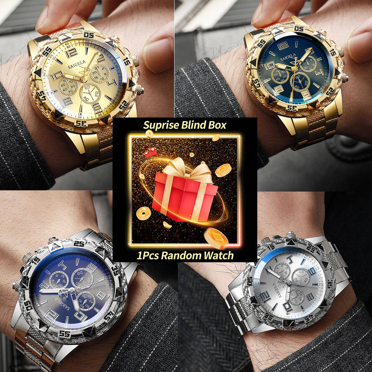 1PC Surprise Mystery Watch Bli - Analog Quartz Watch recension och pris