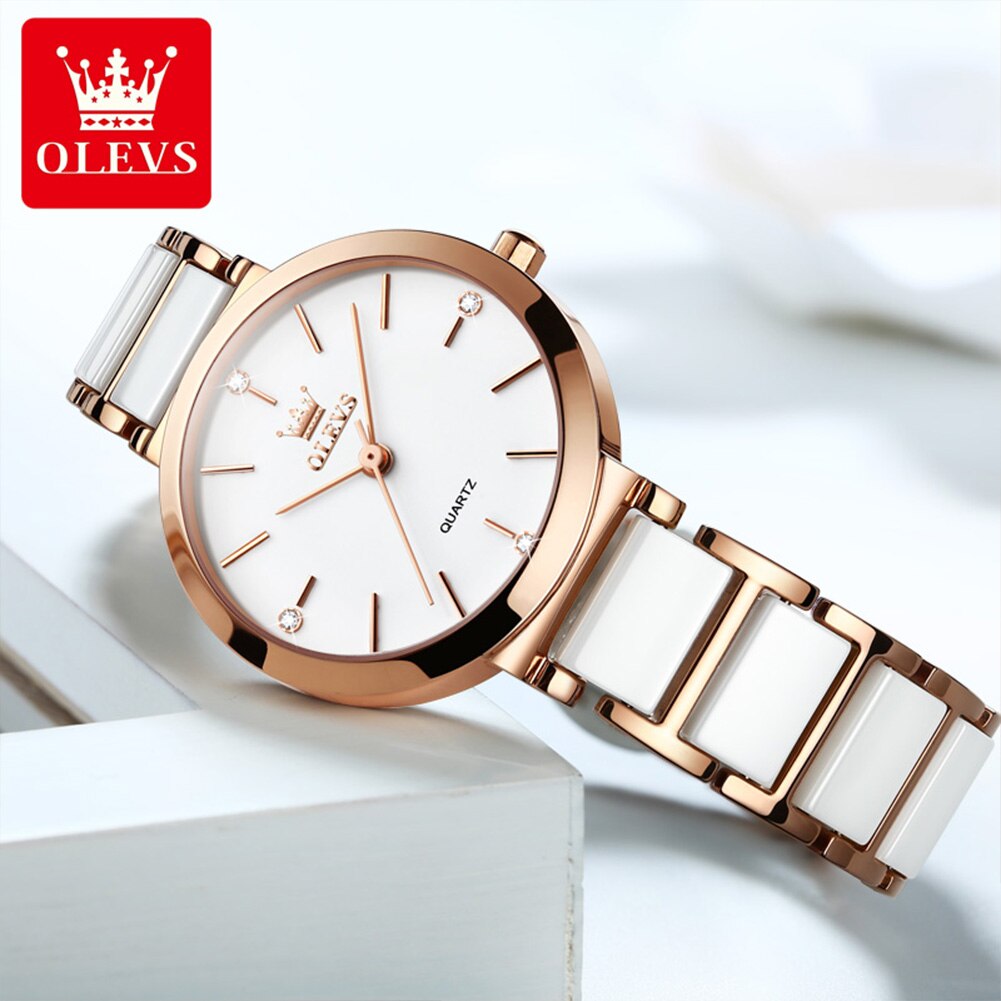 OLEVS Fashion Women Watches Re - Luxury Ceramic Watch recension och pris